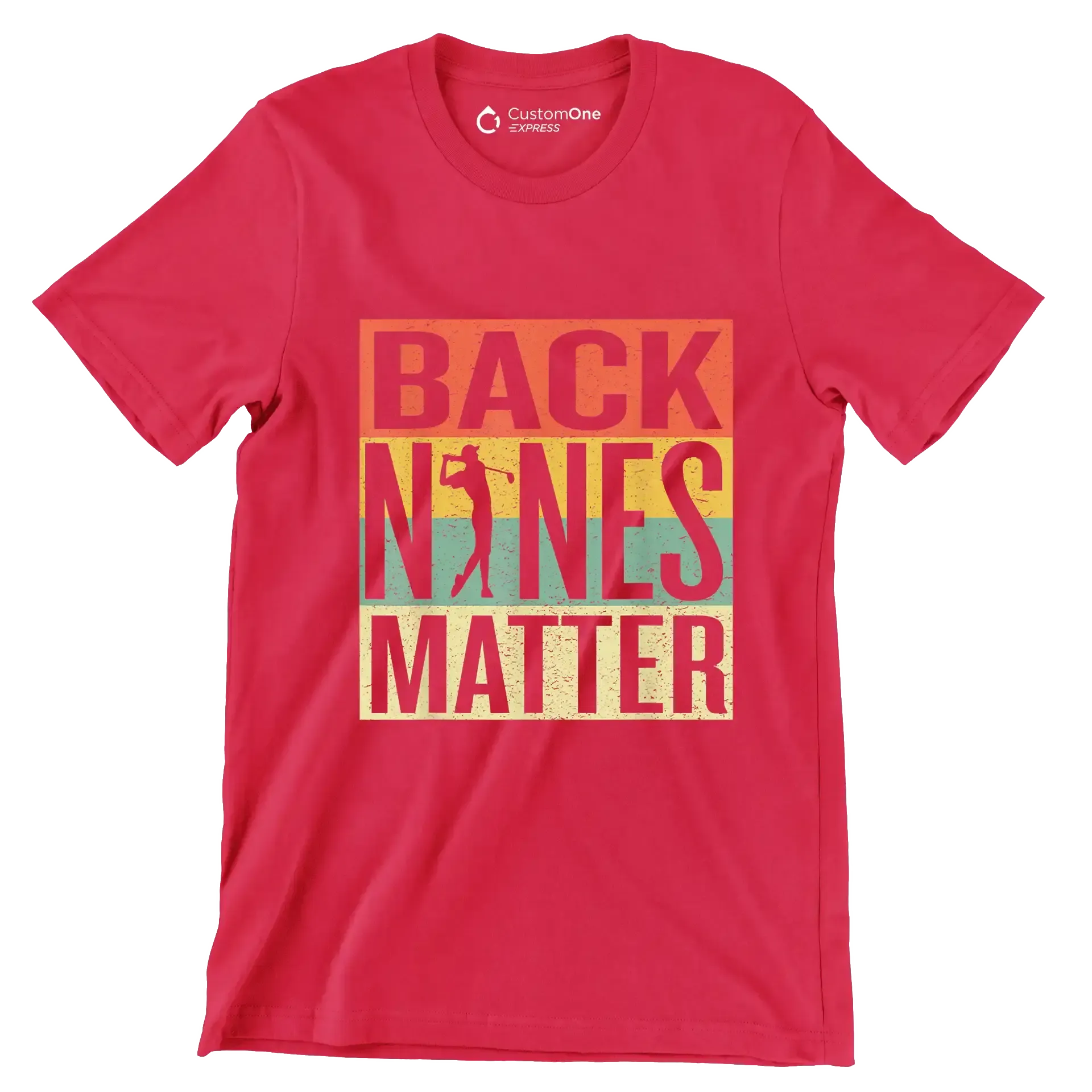 BACK NINES MATTER - Golf Themed T-Shirt-Red-S-Custom One Express