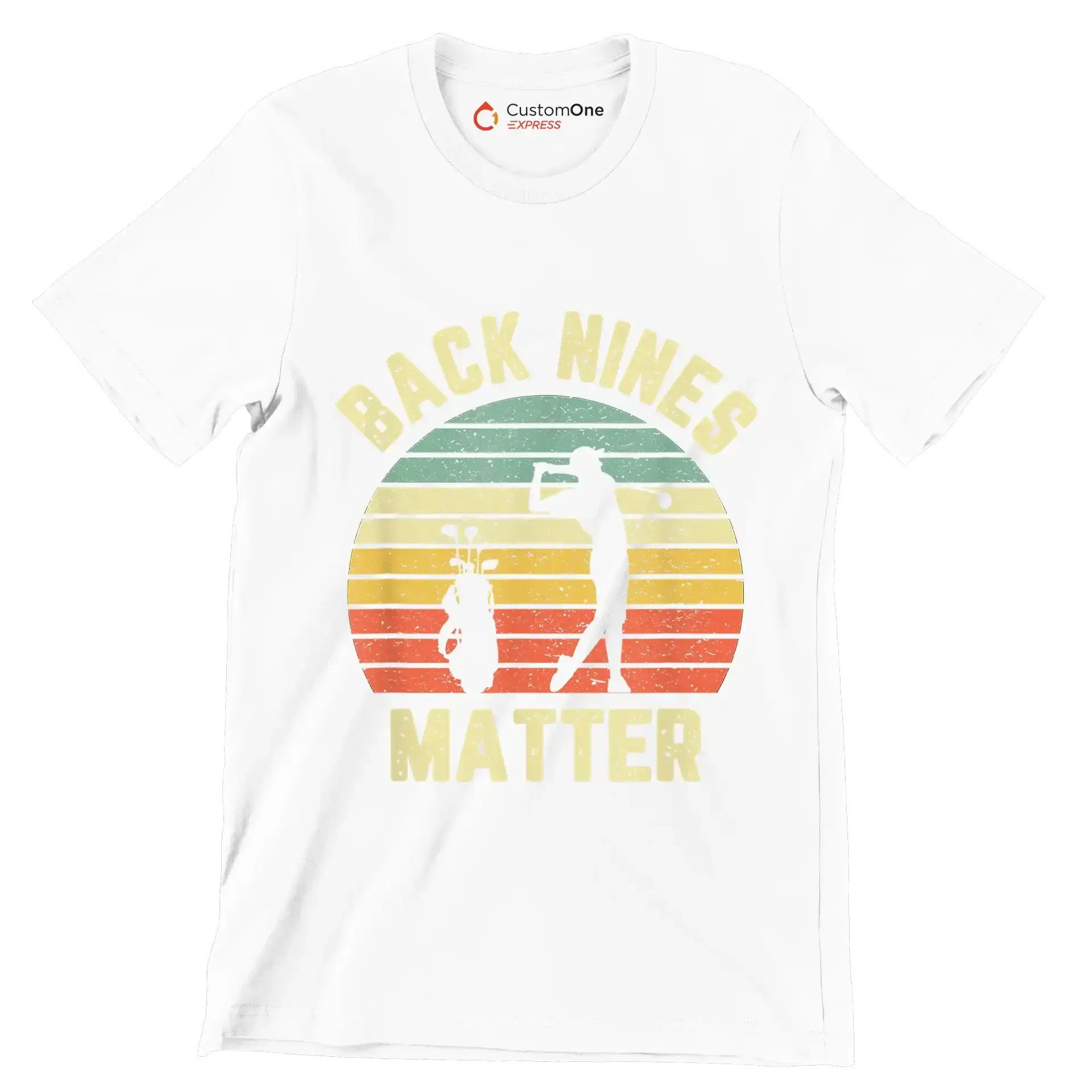 BACK NINES MATTER - Golf Themed T-Shirt-White-S-Custom One Express