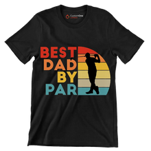 BEST DAD BY PAR - Golf Themed T-Shirt-Black-S-Custom One Express