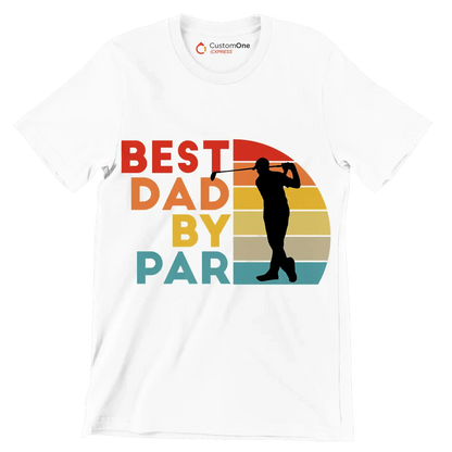 BEST DAD BY PAR - Golf Themed T-Shirt-White-S-Custom One Express