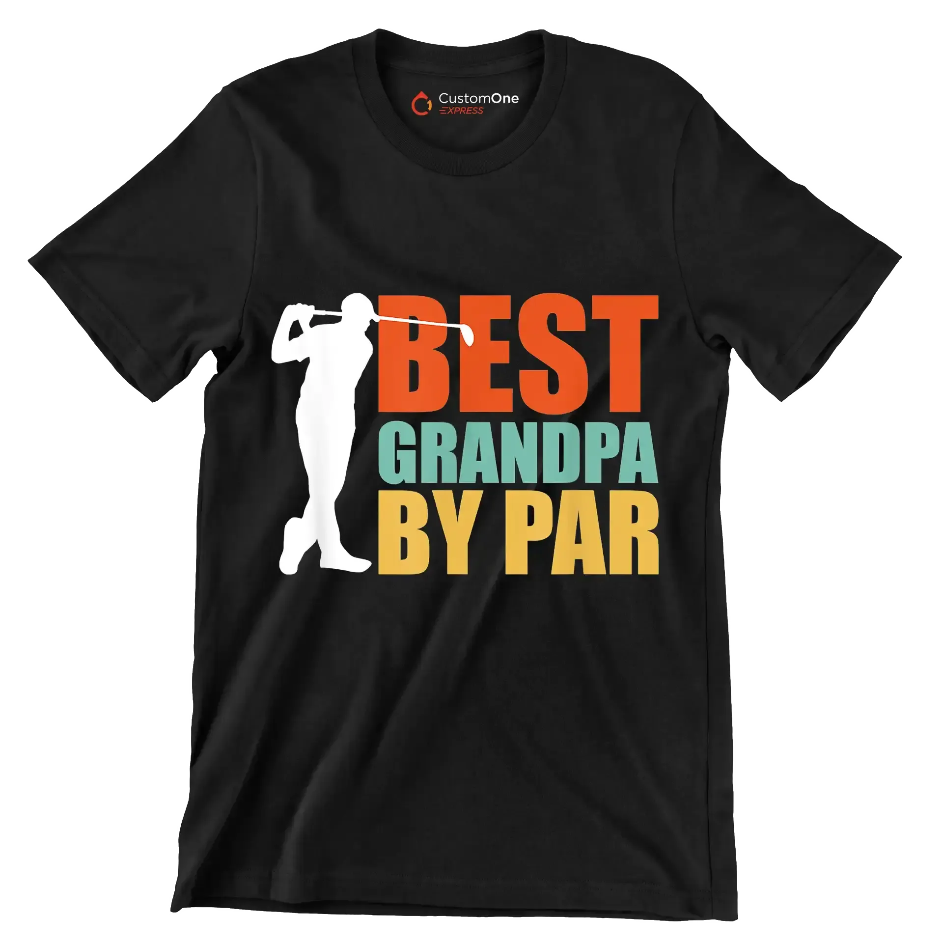 BEST GRANDPA BY PAR - Golf Themed T-Shirt-Black-S-Custom One Express