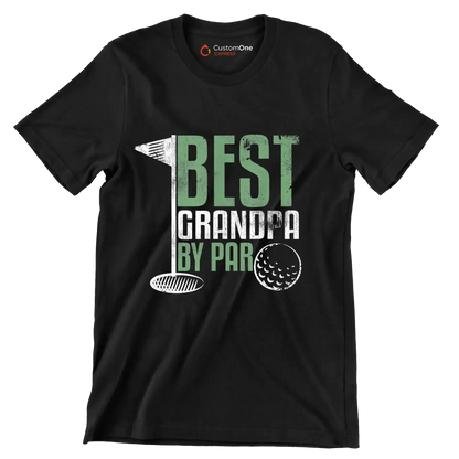 BEST GRANDPA BY PAR - Golf Themed T-Shirt-Black-S-Custom One Express