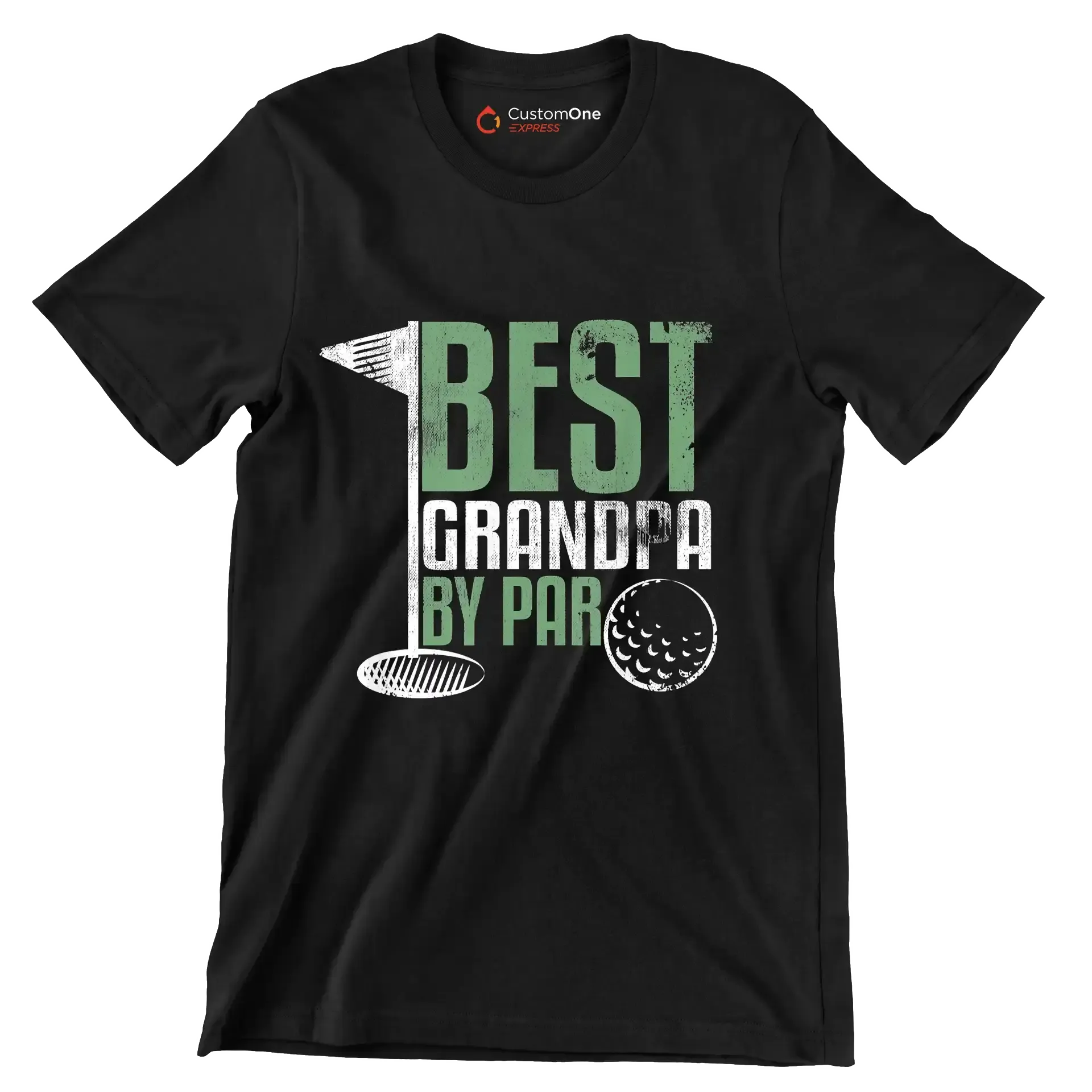 BEST GRANDPA BY PAR - Golf Themed T-Shirt-Black-S-Custom One Express