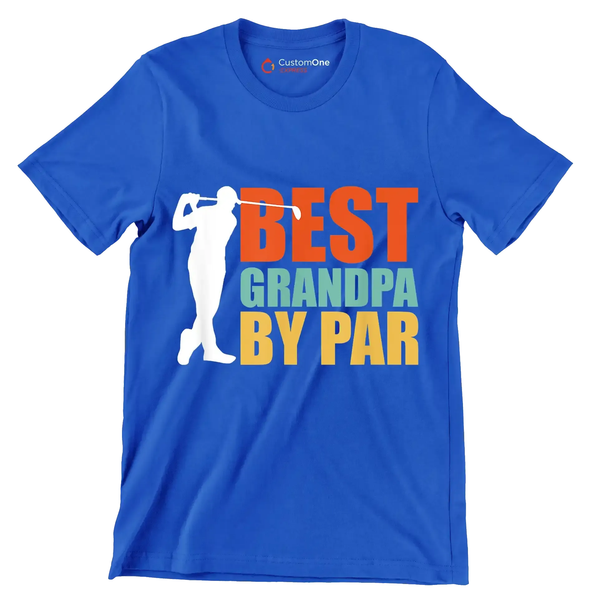 BEST GRANDPA BY PAR - Golf Themed T-Shirt-Blue-S-Custom One Express