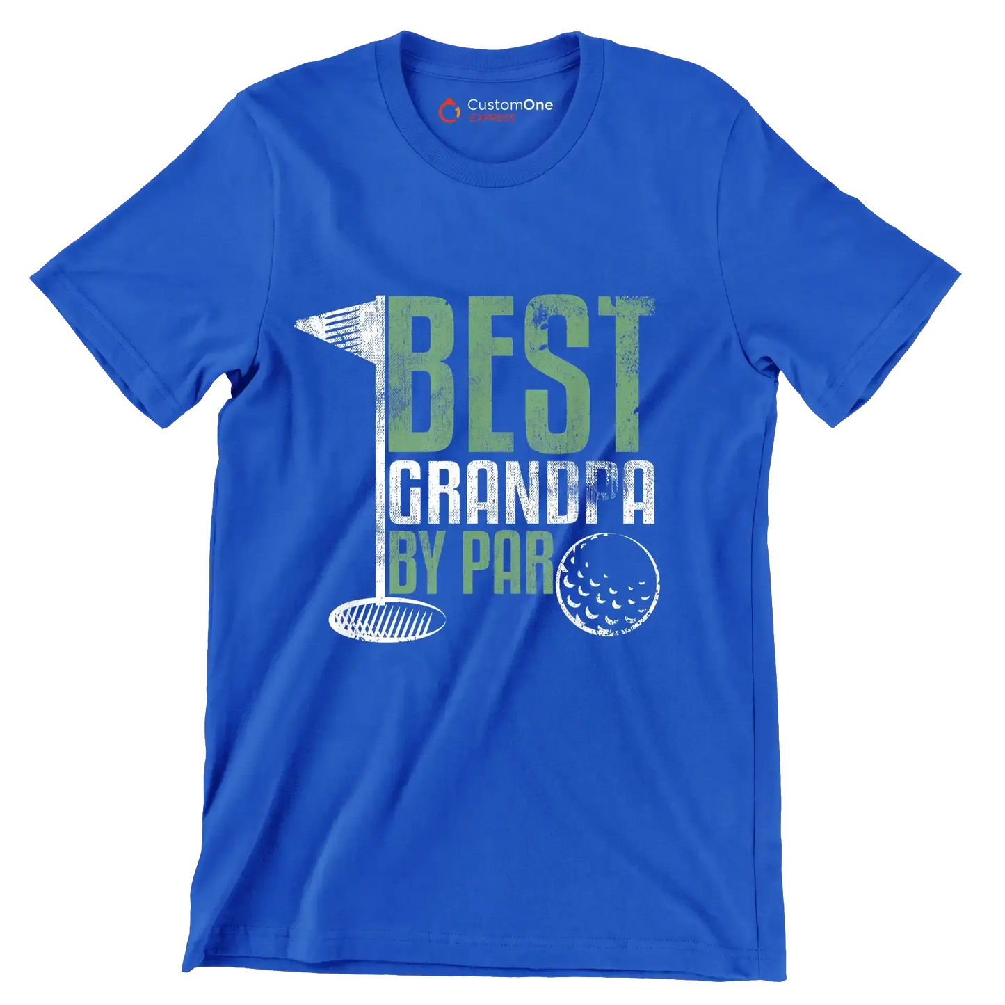 BEST GRANDPA BY PAR - Golf Themed T-Shirt-Blue-S-Custom One Express