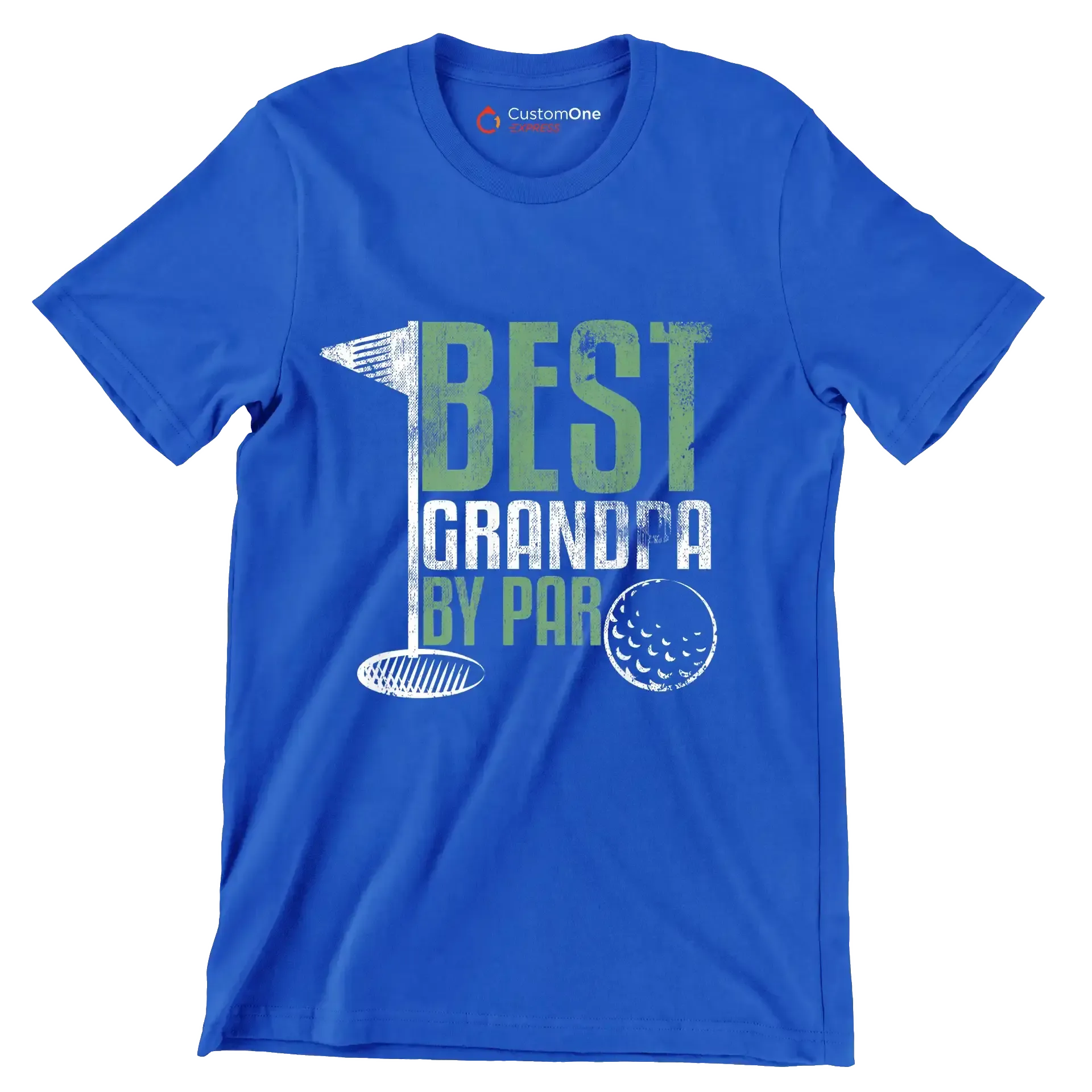 BEST GRANDPA BY PAR - Golf Themed T-Shirt-Blue-S-Custom One Express