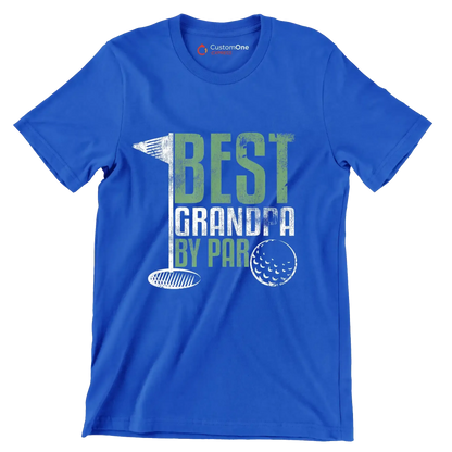 BEST GRANDPA BY PAR - Golf Themed T-Shirt-Blue-S-Custom One Express