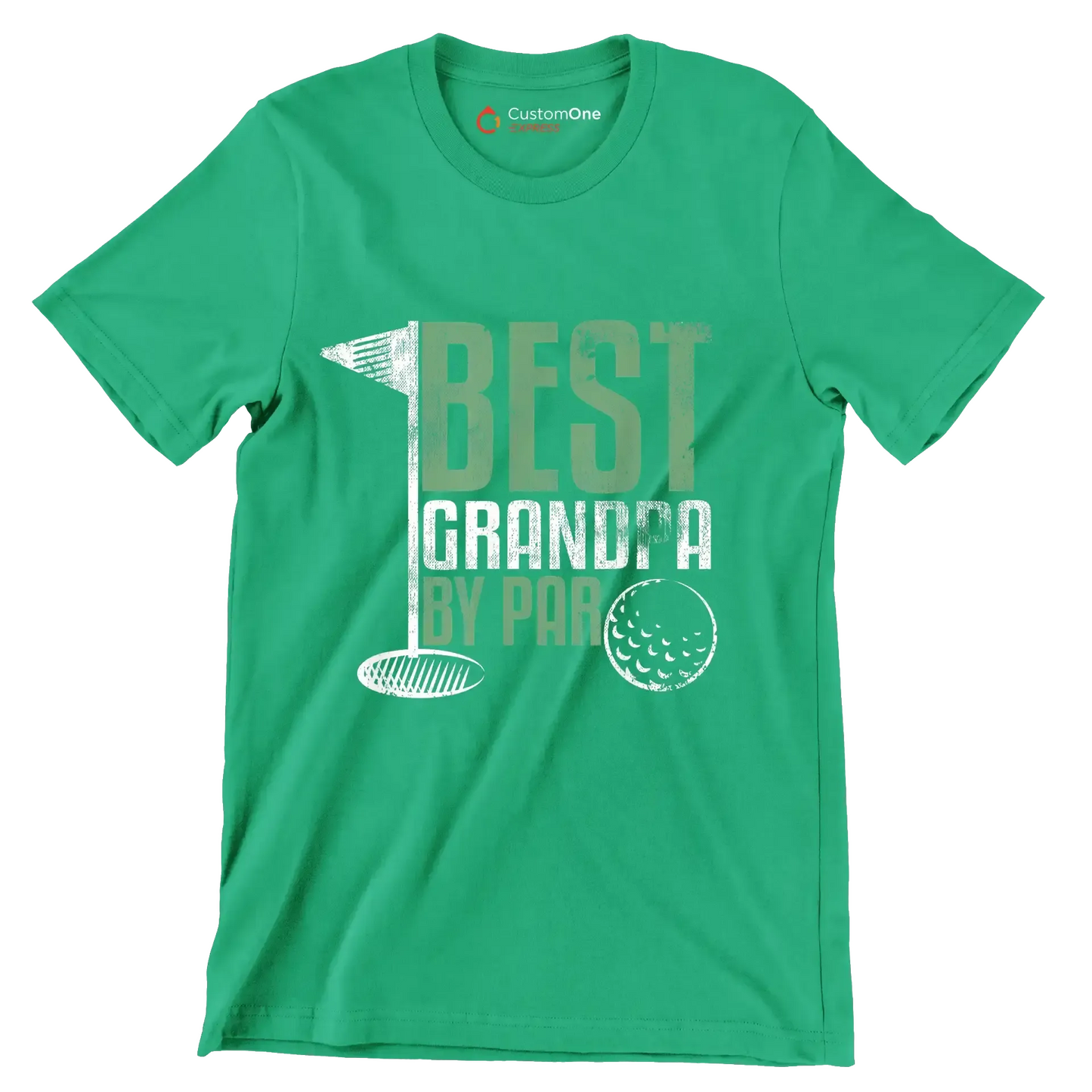 BEST GRANDPA BY PAR - Golf Themed T-Shirt-Green-S-Custom One Express