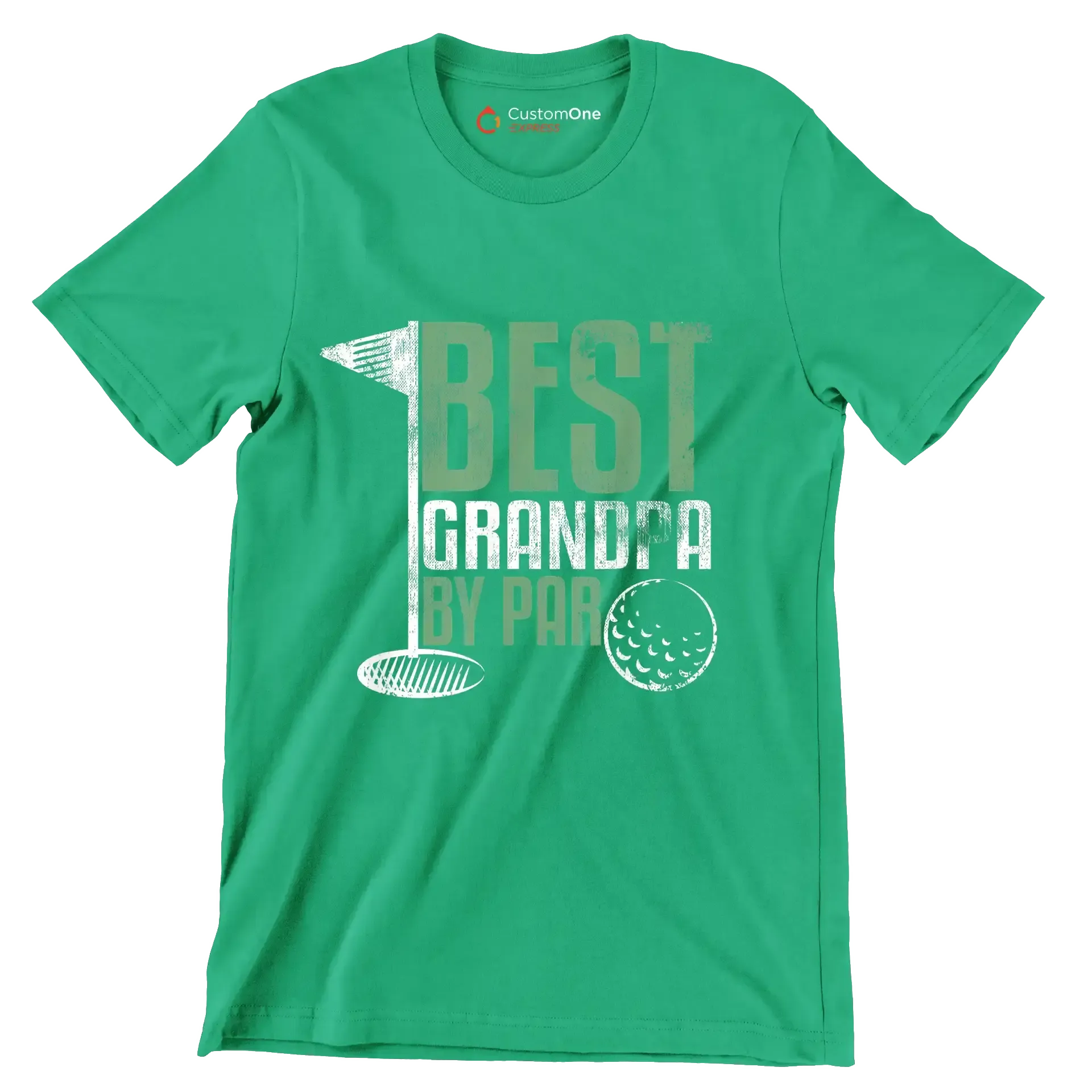 BEST GRANDPA BY PAR - Golf Themed T-Shirt-Green-S-Custom One Express