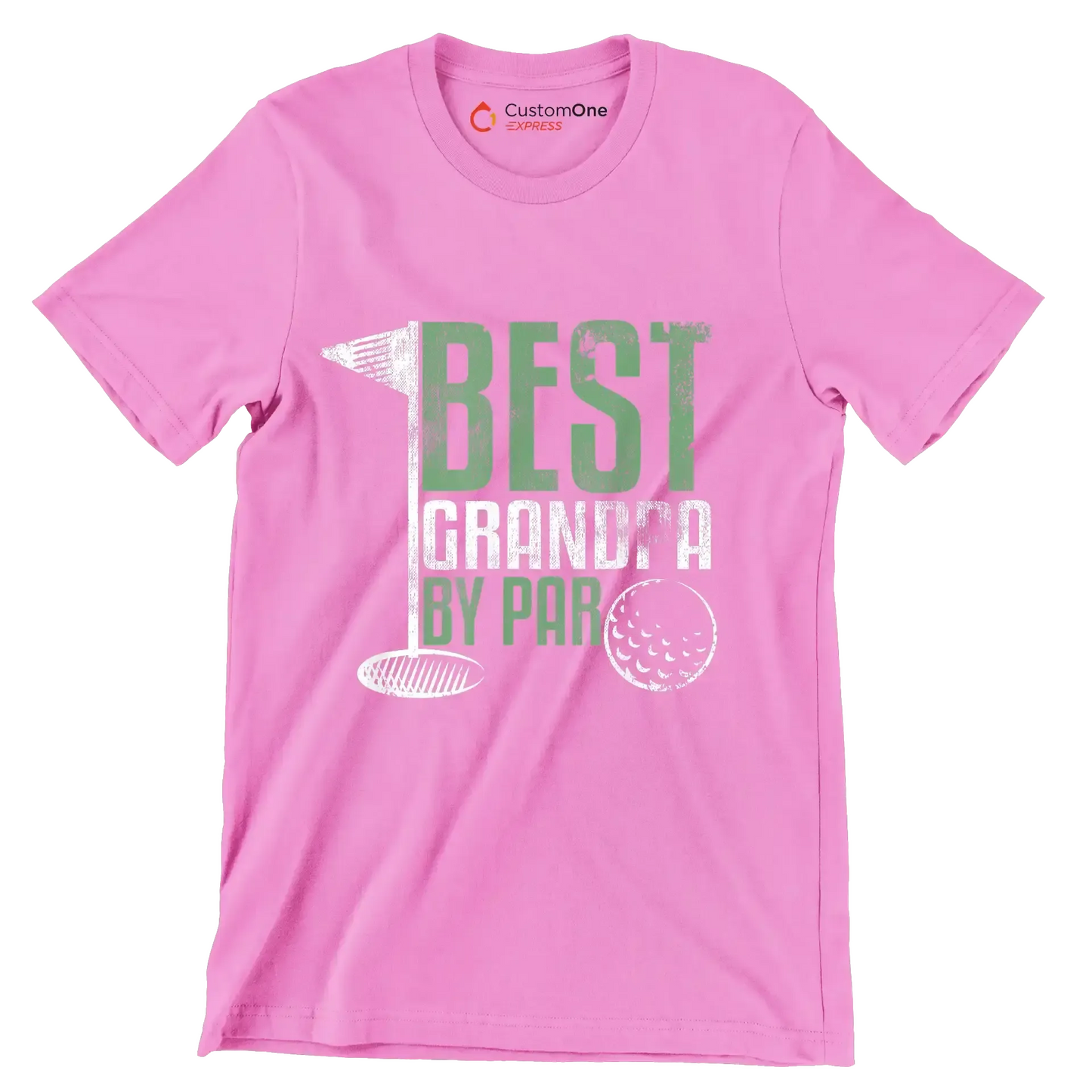 BEST GRANDPA BY PAR - Golf Themed T-Shirt-Pink-S-Custom One Express