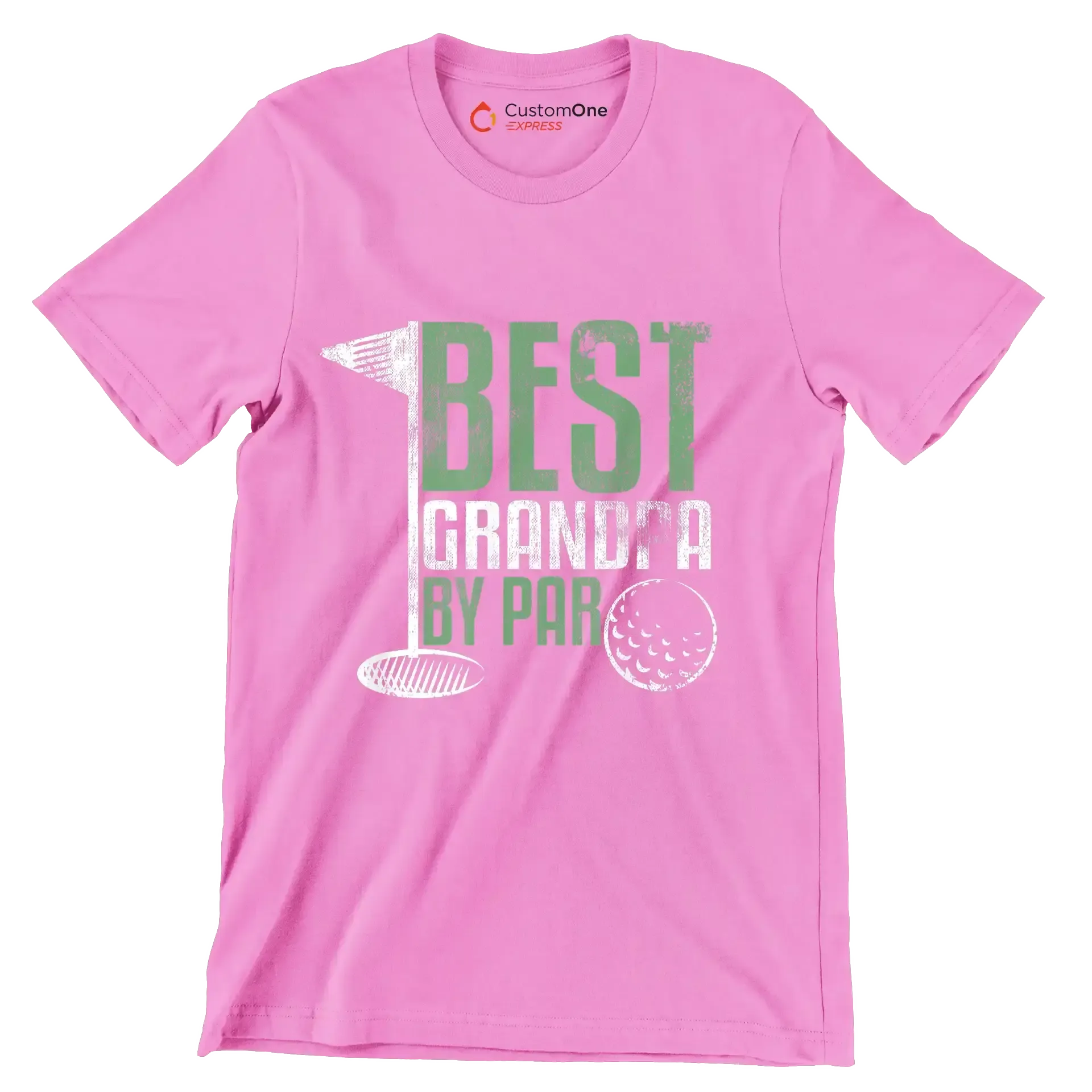 BEST GRANDPA BY PAR - Golf Themed T-Shirt-Pink-S-Custom One Express