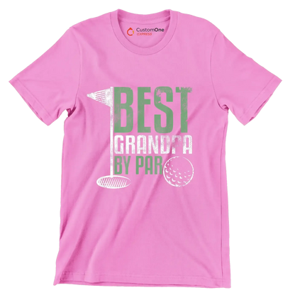 BEST GRANDPA BY PAR - Golf Themed T-Shirt-Pink-S-Custom One Express