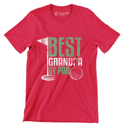 BEST GRANDPA BY PAR - Golf Themed T-Shirt-Red-S-Custom One Express