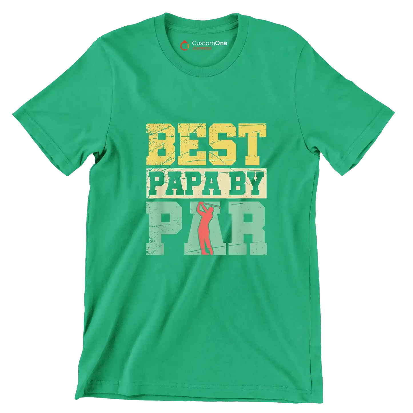 BEST PAPA BY PAR - Golf Themed T-Shirt-Green-S-Custom One Express
