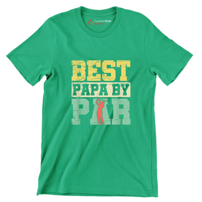 BEST PAPA BY PAR - Golf Themed T-Shirt-Green-S-Custom One Express
