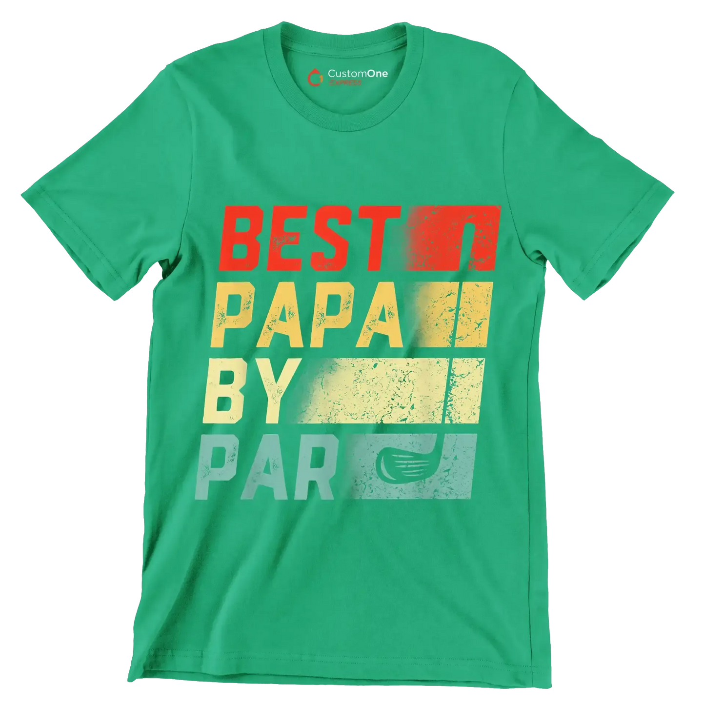 BEST PAPA BY PAR - Golf Themed T-Shirt-Green-S-Custom One Express