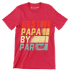 BEST PAPA BY PAR - Golf Themed T-Shirt-Red-S-Custom One Express