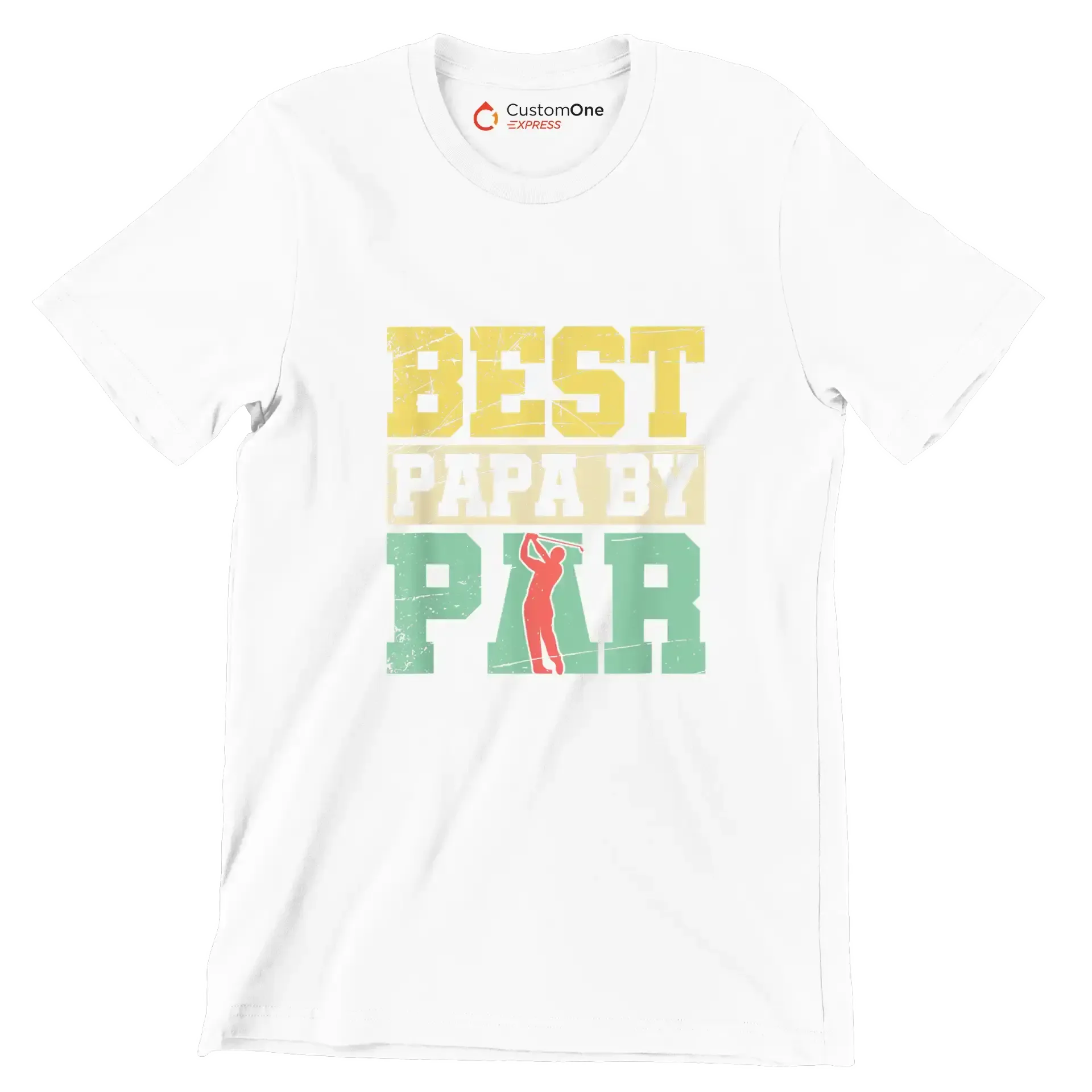 BEST PAPA BY PAR - Golf Themed T-Shirt-White-S-Custom One Express