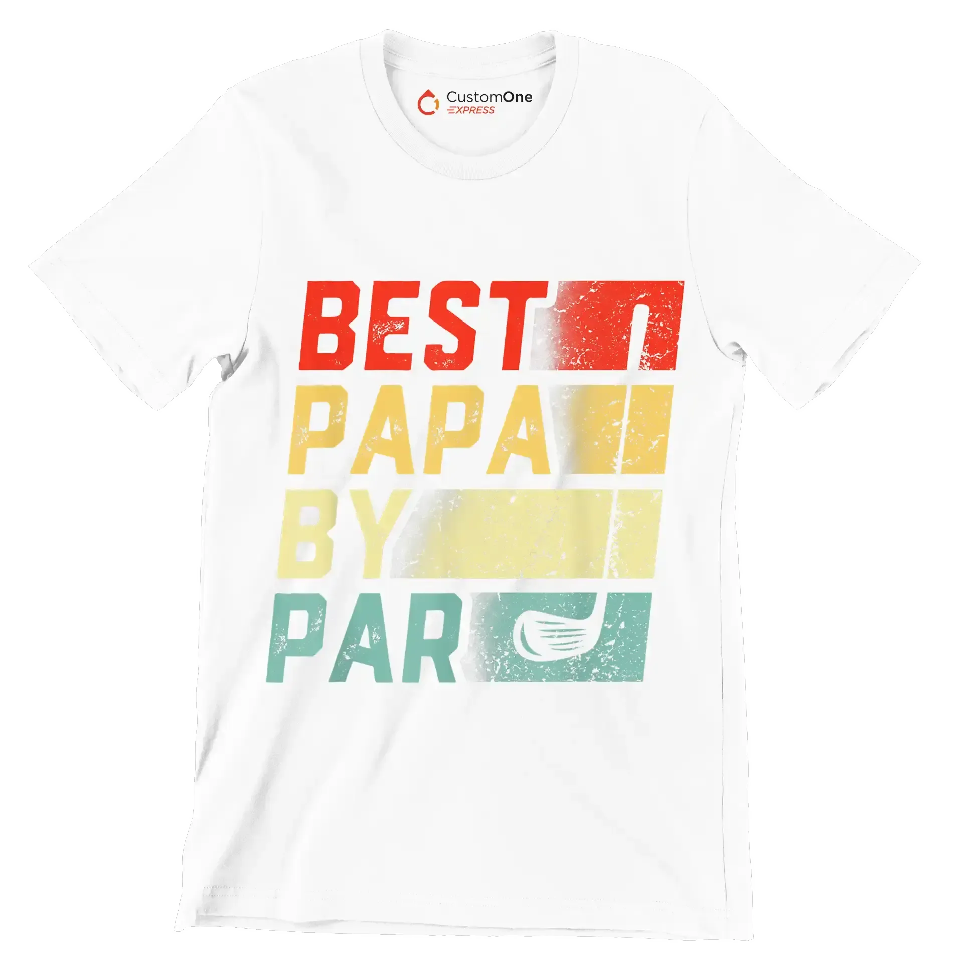 BEST PAPA BY PAR - Golf Themed T-Shirt-White-S-Custom One Express