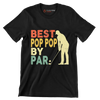 BEST POP POP BY PAR - Golf Themed T-Shirt-Black-S-Custom One Express