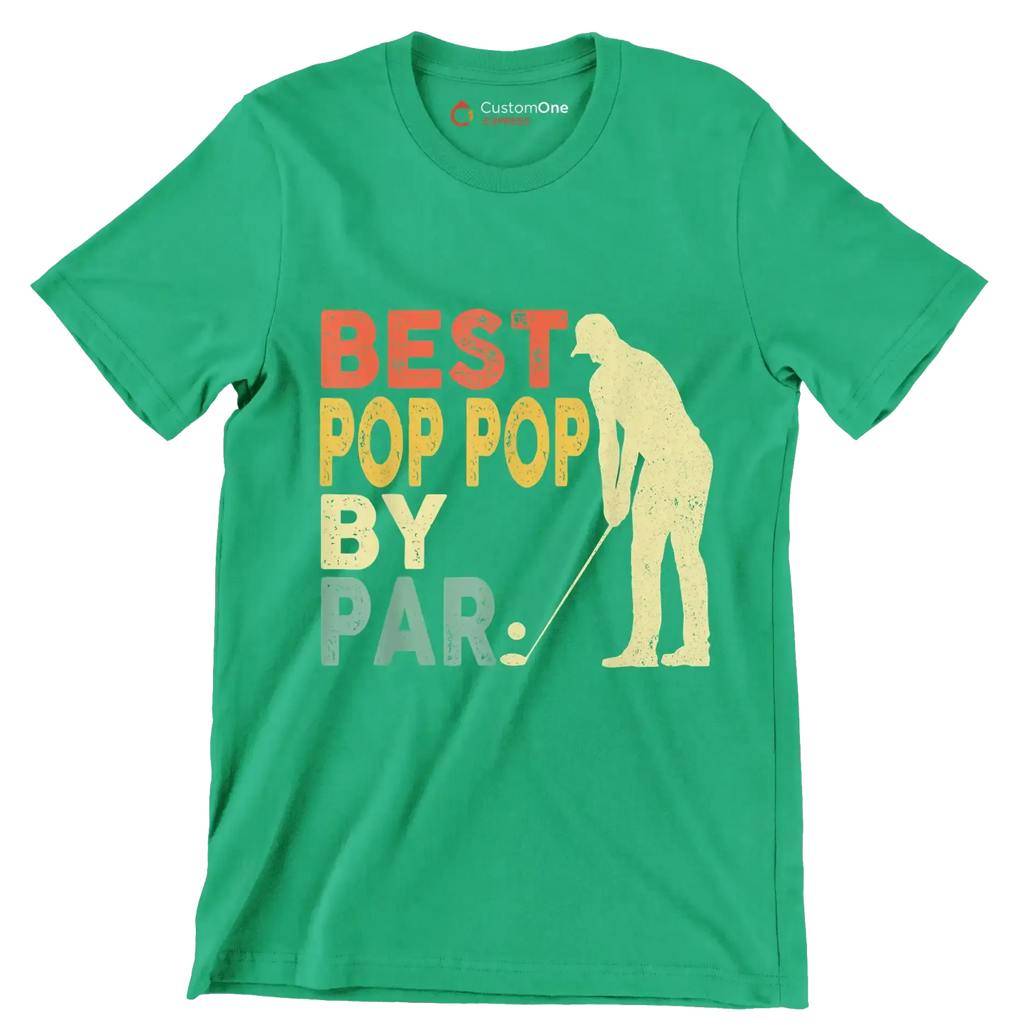 BEST POP POP BY PAR - Golf Themed T-Shirt-Green-S-Custom One Express
