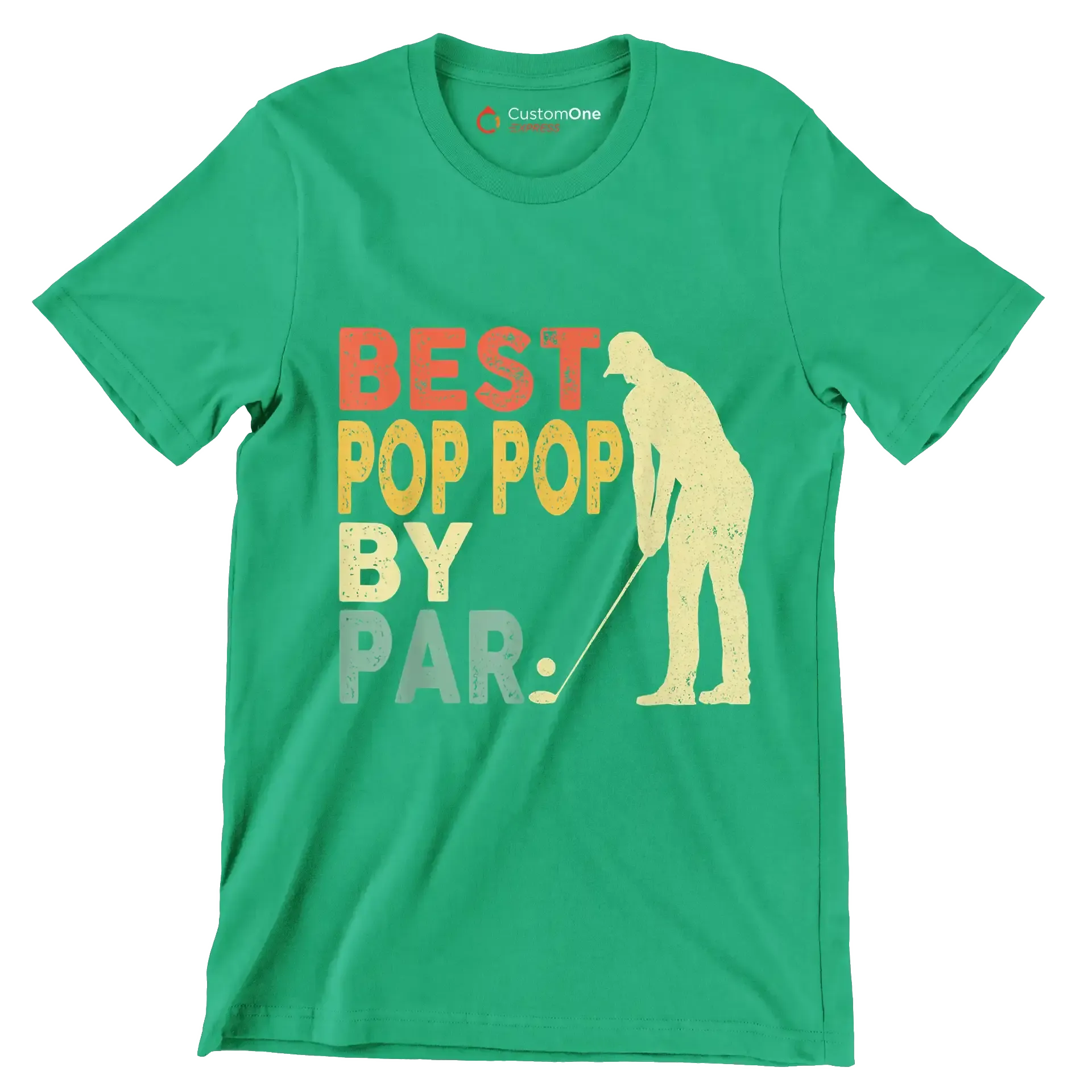 BEST POP POP BY PAR - Golf Themed T-Shirt-Green-S-Custom One Express