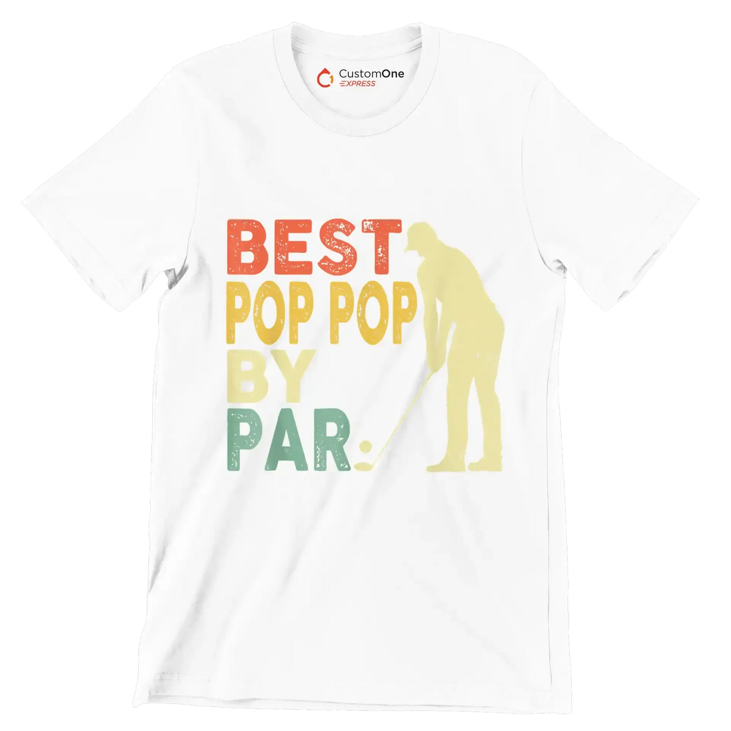 BEST POP POP BY PAR - Golf Themed T-Shirt-White-S-Custom One Express