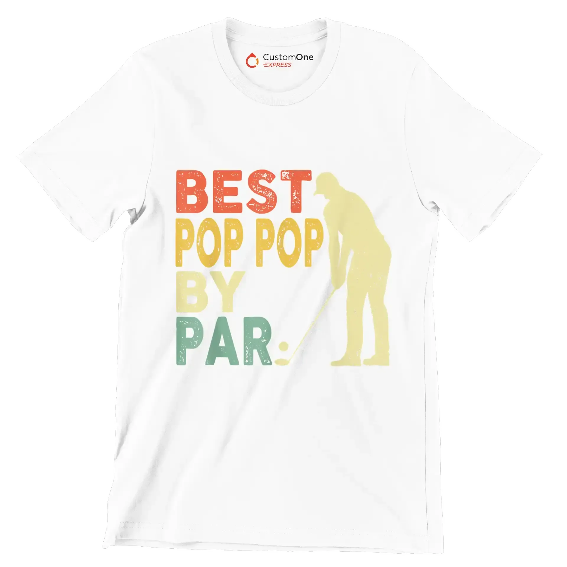 BEST POP POP BY PAR - Golf Themed T-Shirt-White-S-Custom One Express