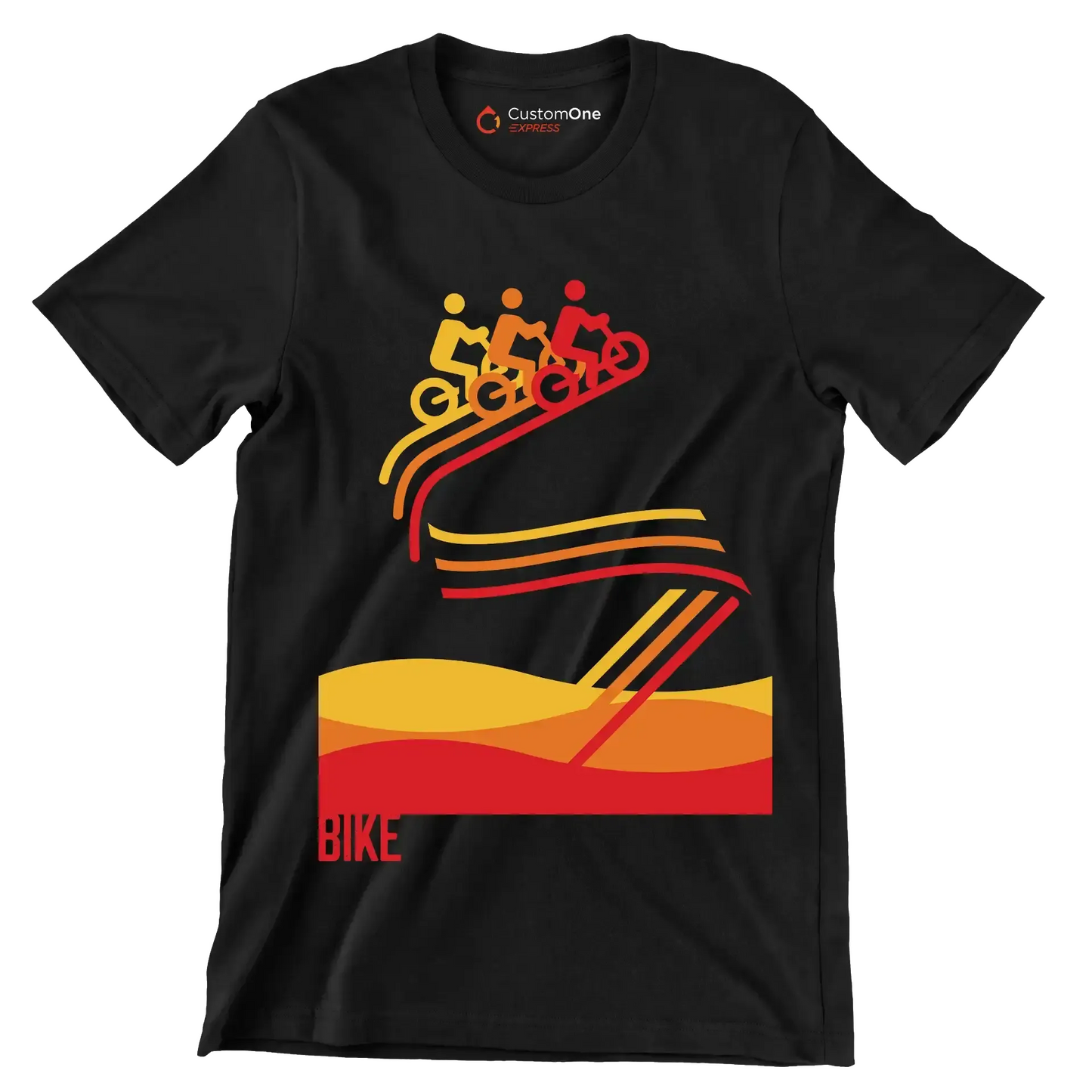 BIKE - Bicycle Themed T-Shirt-Black-S-Custom One Express