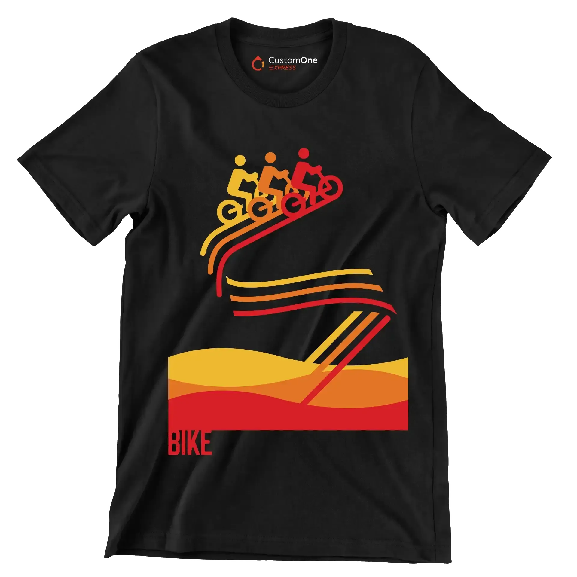 BIKE - Bicycle Themed T-Shirt-Black-S-Custom One Express