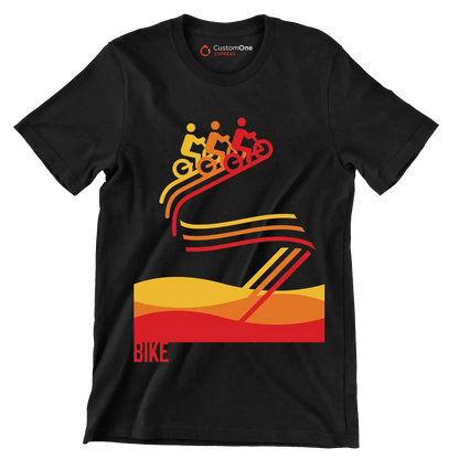 BIKE - Bicycle Themed T-Shirt-Black-S-Custom One Express