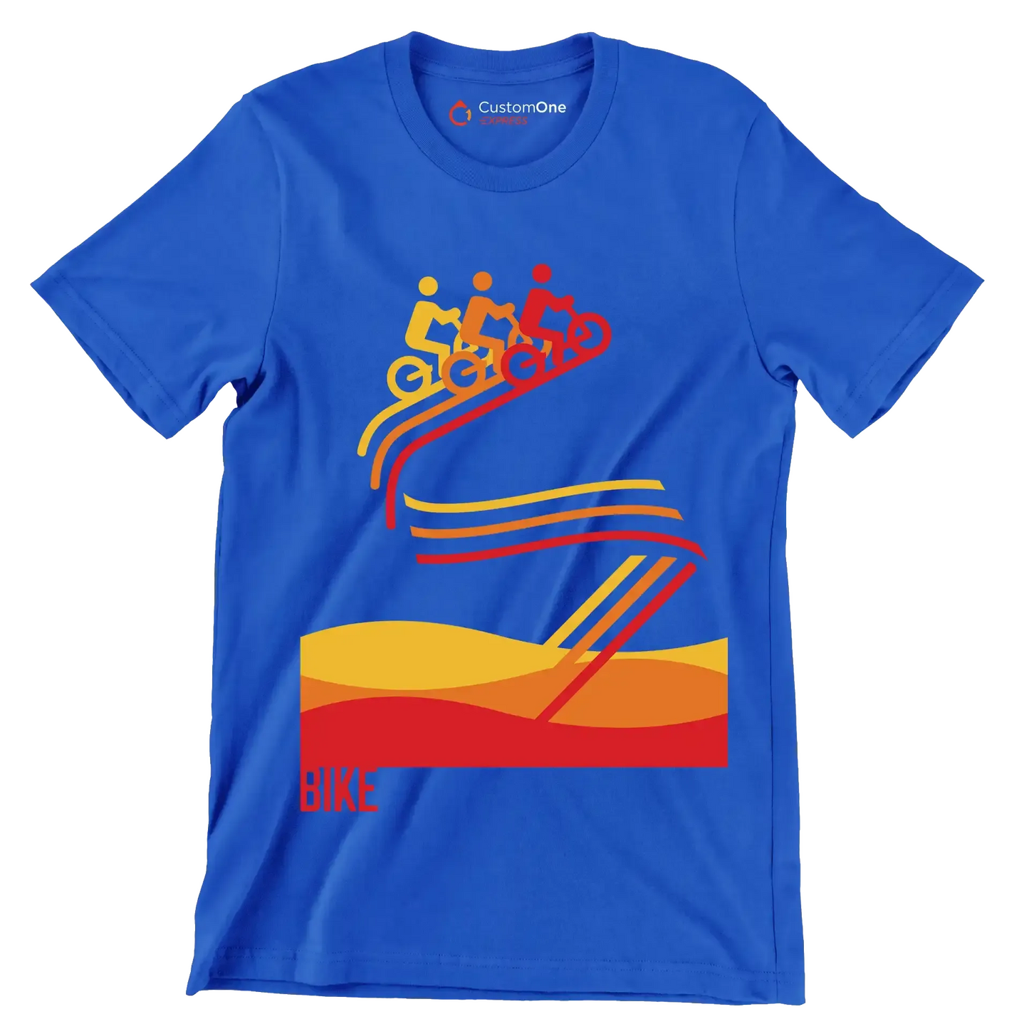 BIKE - Bicycle Themed T-Shirt-Blue-S-Custom One Express
