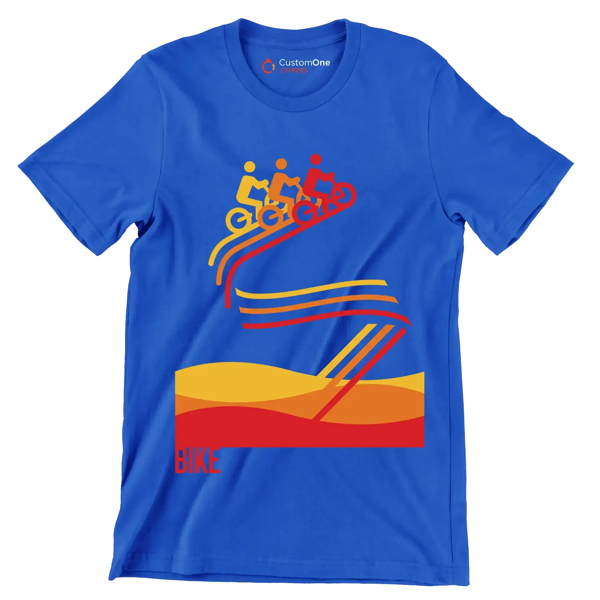BIKE - Bicycle Themed T-Shirt-Blue-S-Custom One Express