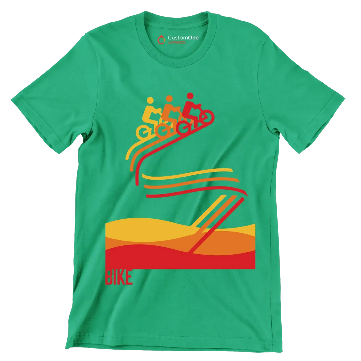 BIKE - Bicycle Themed T-Shirt-Green-S-Custom One Express