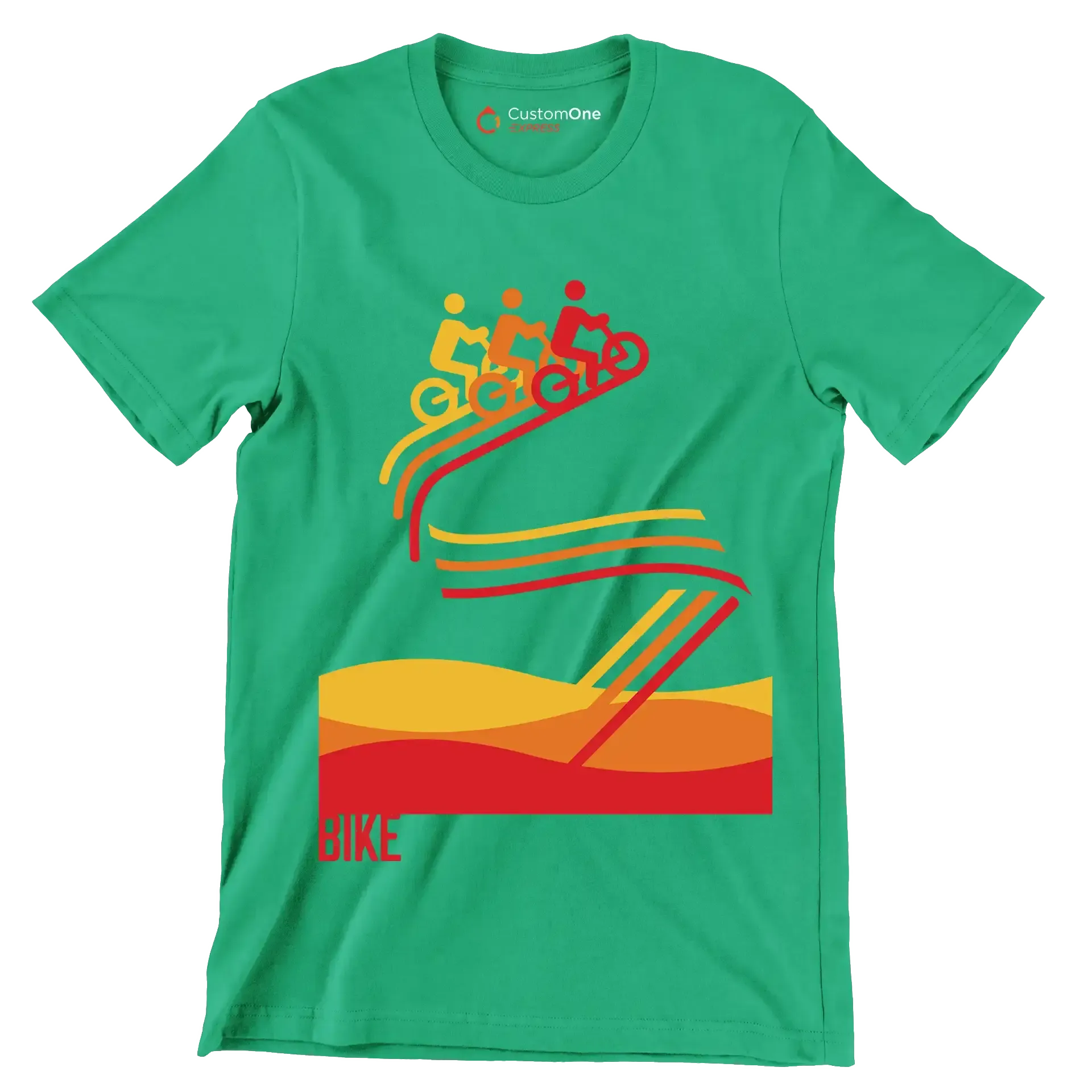 BIKE - Bicycle Themed T-Shirt-Green-S-Custom One Express