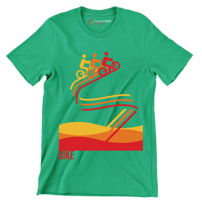 BIKE - Bicycle Themed T-Shirt-Green-S-Custom One Express