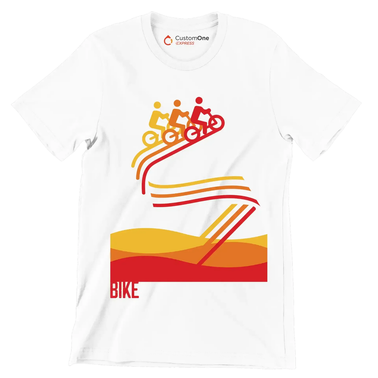 BIKE - Bicycle Themed T-Shirt-White-S-Custom One Express