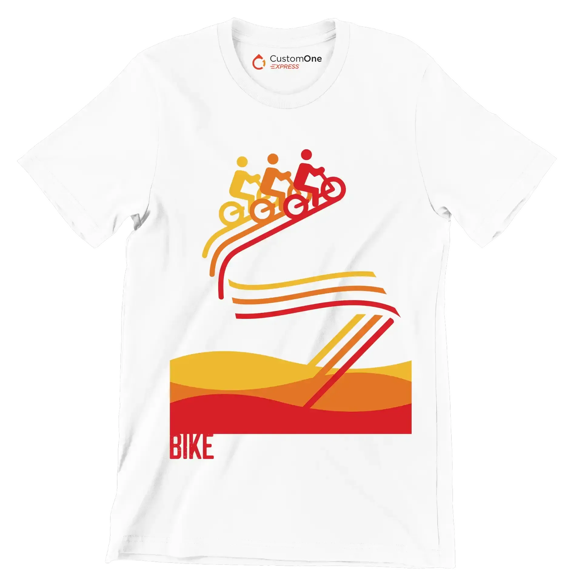 BIKE - Bicycle Themed T-Shirt-White-S-Custom One Express