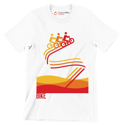 BIKE - Bicycle Themed T-Shirt-White-S-Custom One Express