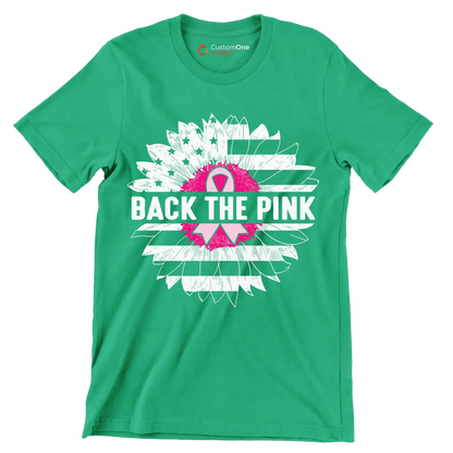 Back The Pink - Breast Cancer Awareness T-Shirt-Green-S-Custom One Express