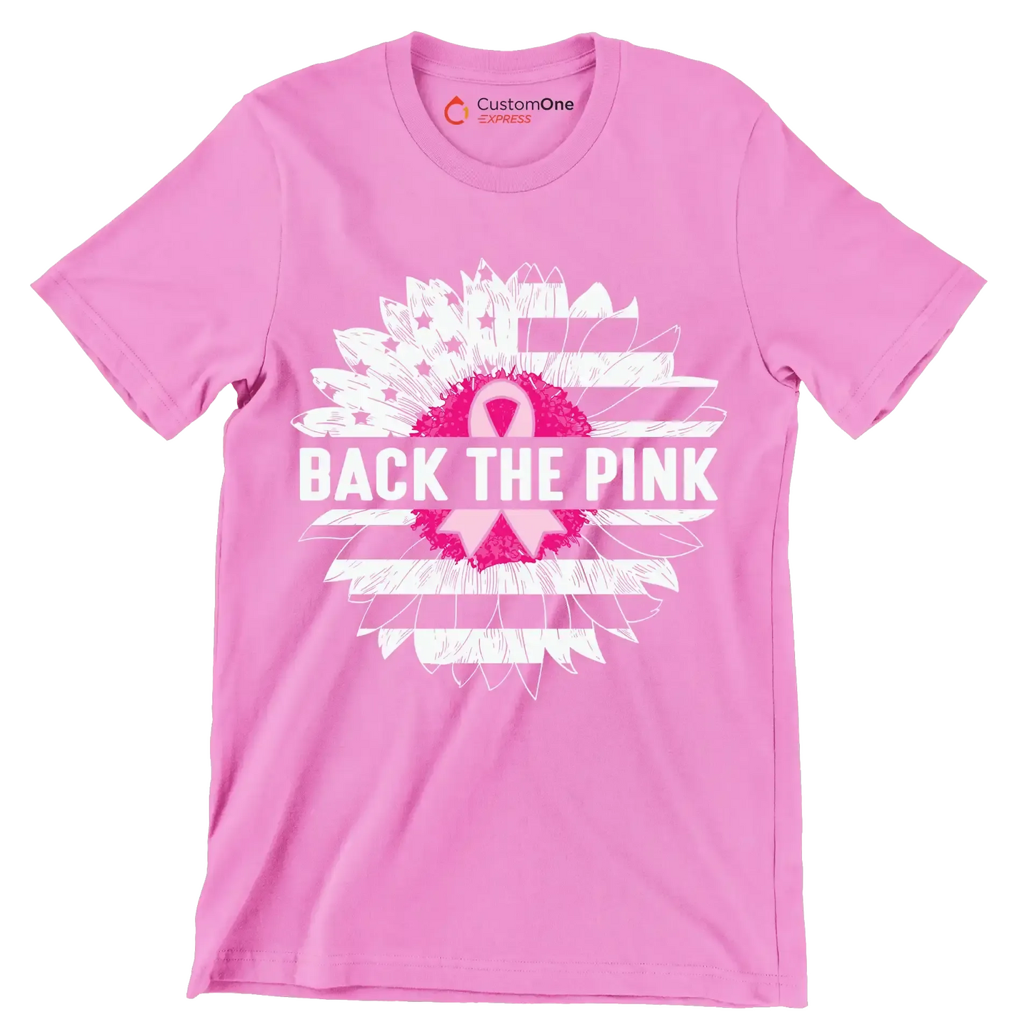 Back The Pink - Breast Cancer Awareness T-Shirt-Pink-S-Custom One Express