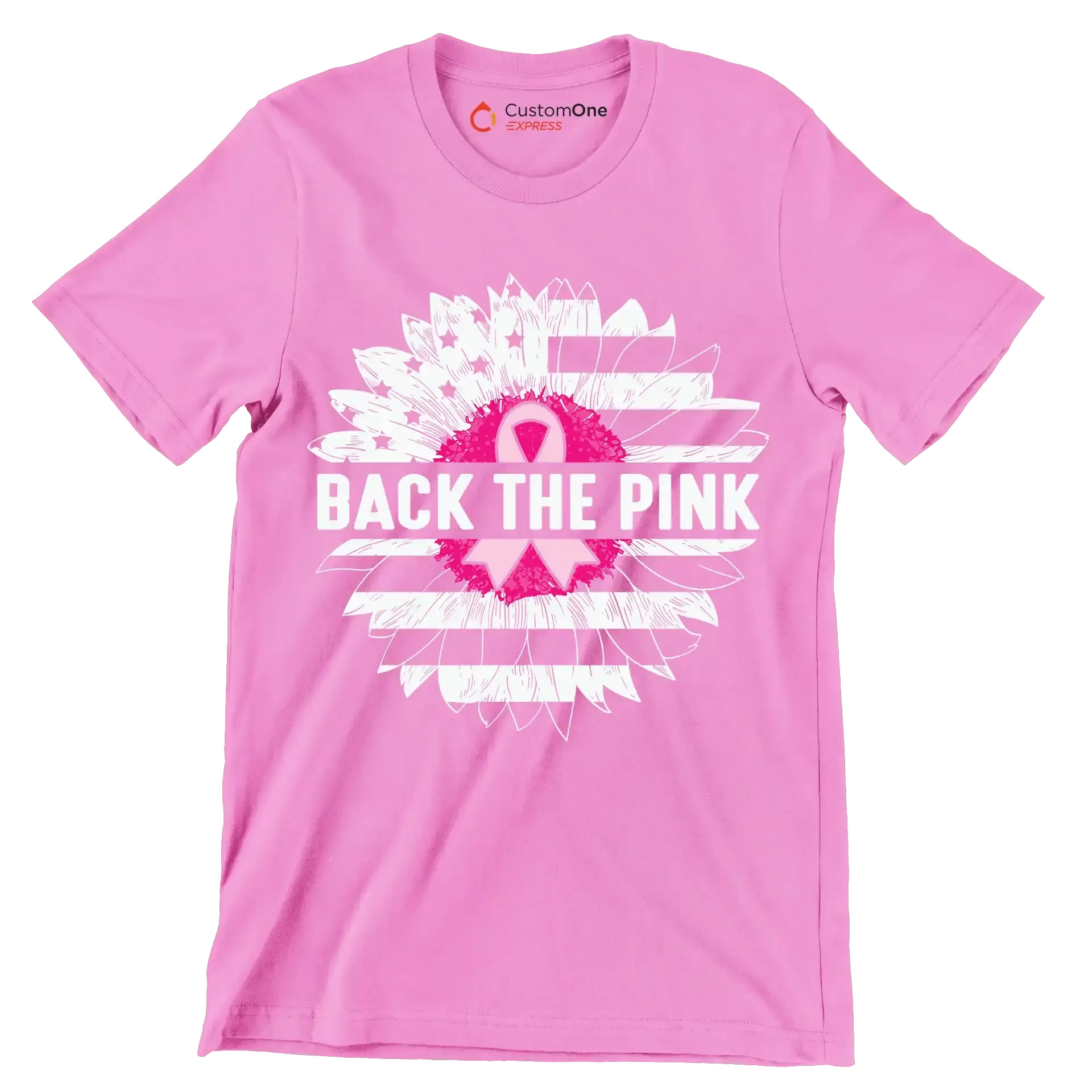 Back The Pink - Breast Cancer Awareness T-Shirt-Pink-S-Custom One Express