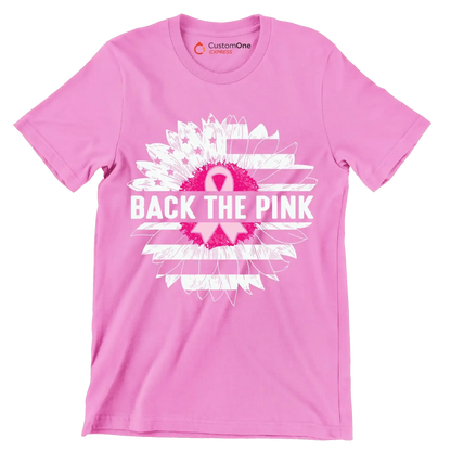 Back The Pink - Breast Cancer Awareness T-Shirt-Pink-S-Custom One Express