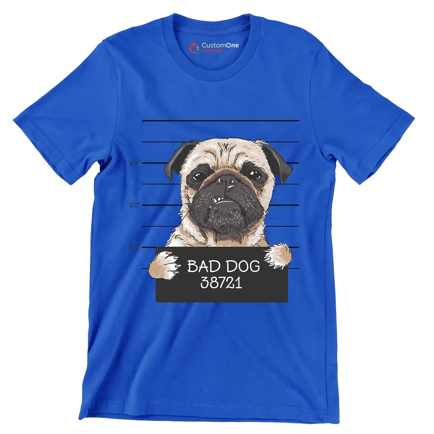 Bad dog 38721 - Dog Themed T-Shirt-Blue-S-Custom One Express