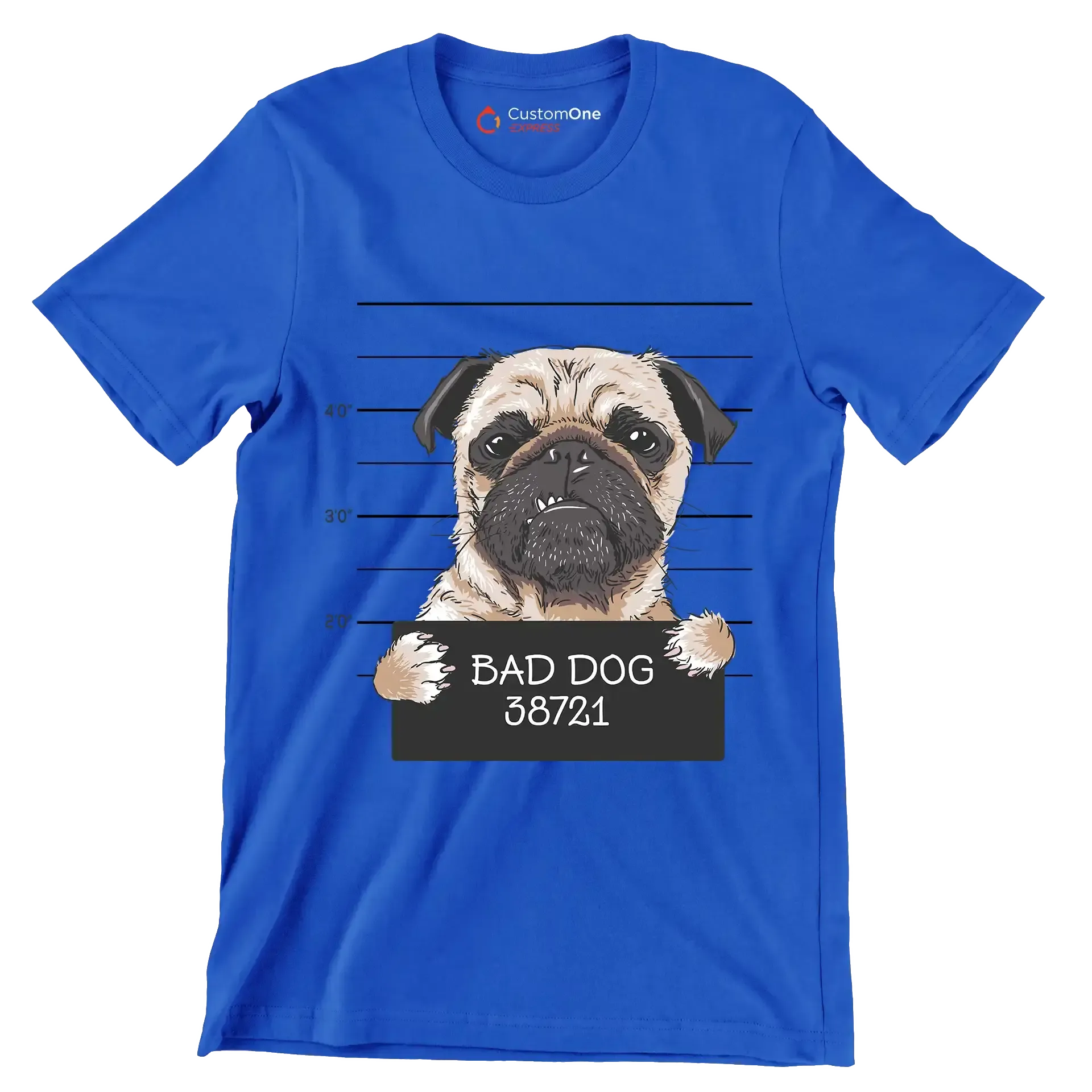 Bad dog 38721 - Dog Themed T-Shirt-Blue-S-Custom One Express