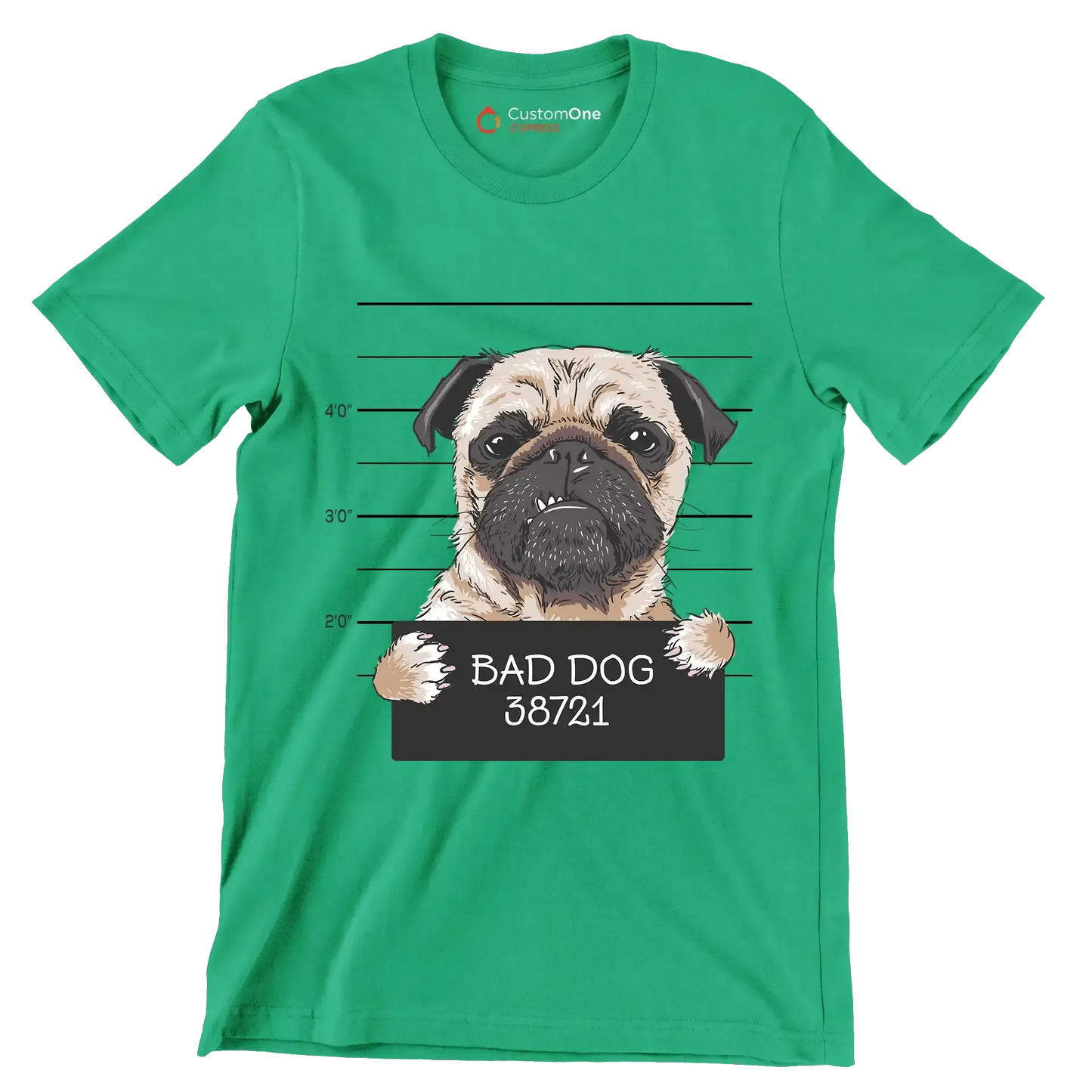 Bad dog 38721 - Dog Themed T-Shirt-Green-S-Custom One Express