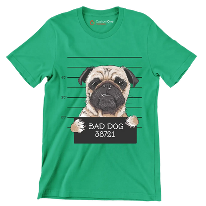 Bad dog 38721 - Dog Themed T-Shirt-Green-S-Custom One Express