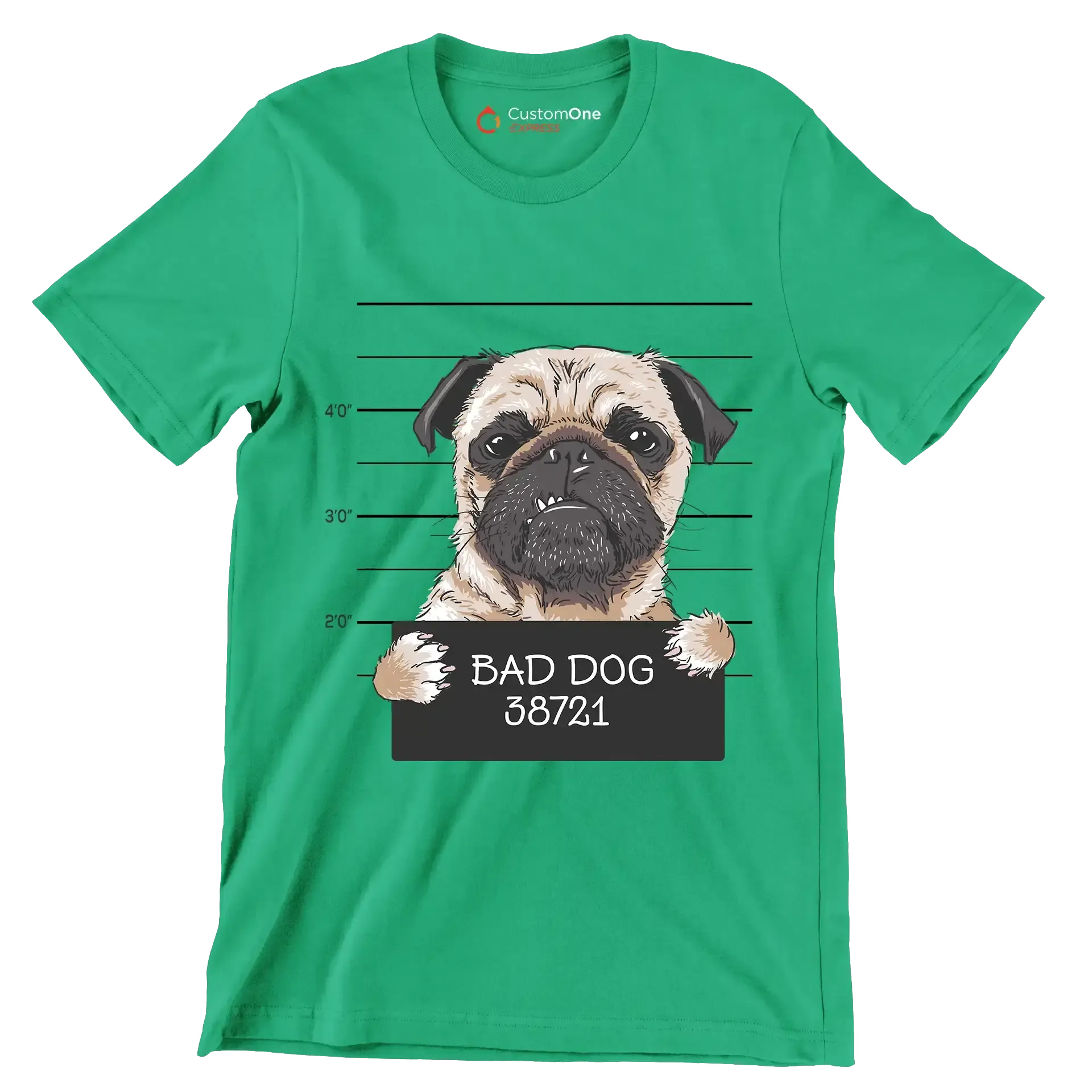 Bad dog 38721 - Dog Themed T-Shirt-Green-S-Custom One Express