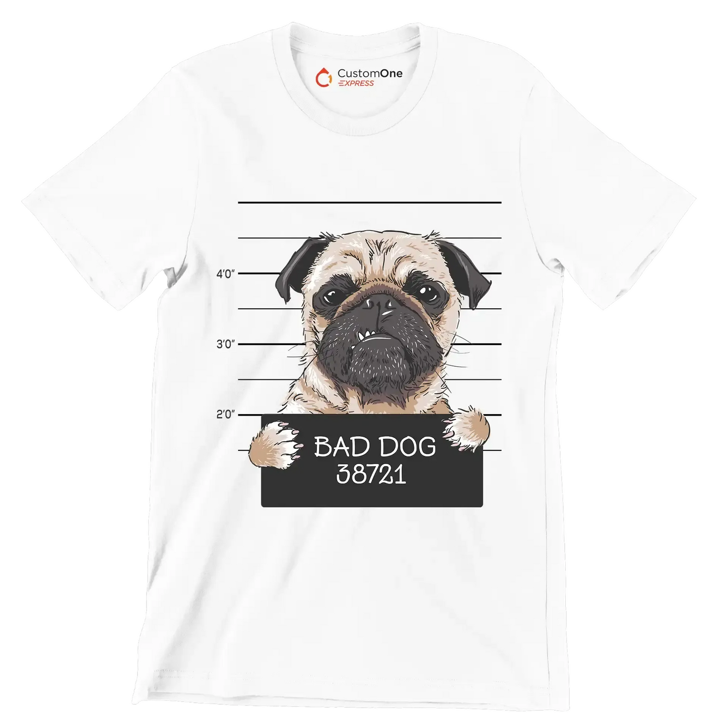 Bad dog 38721 - Dog Themed T-Shirt-White-S-Custom One Express