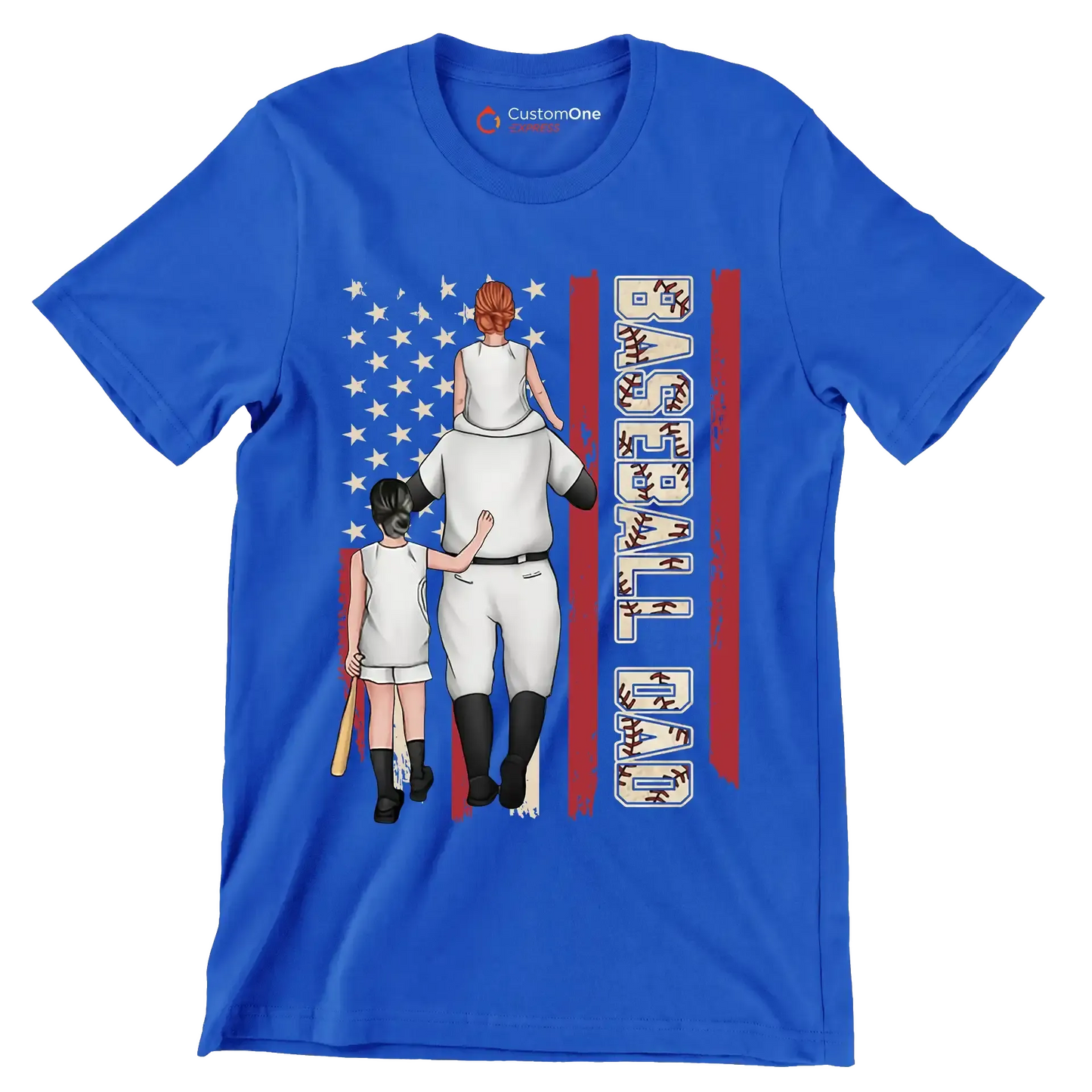 Baseball Dad - Father’s Day T-Shirt-Blue-S-Custom One Express